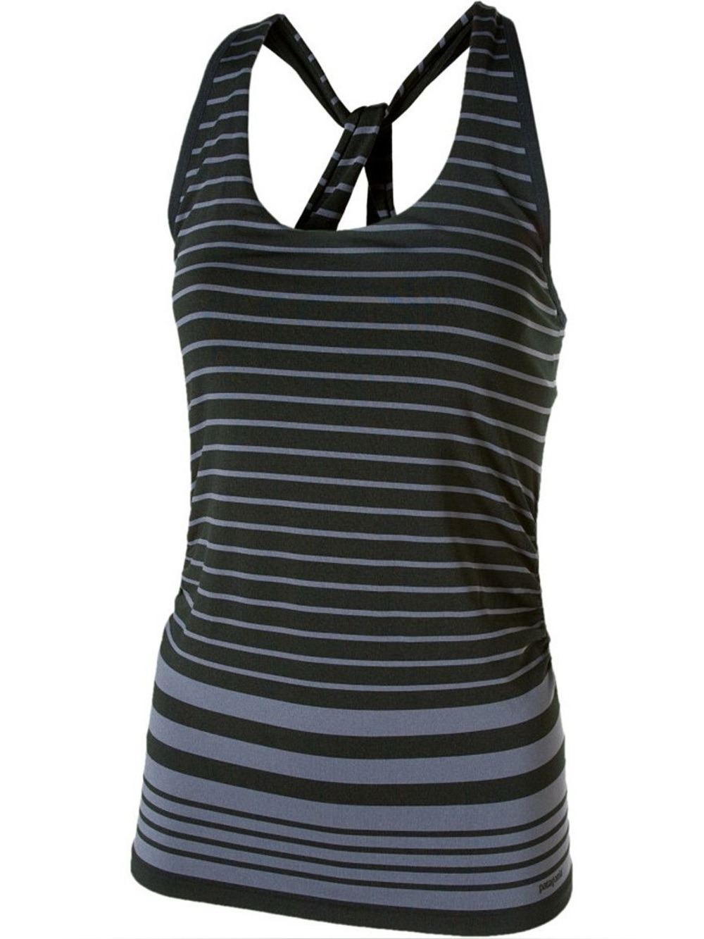 Patagonia Nouli Striped Racerback Black & Grey Workout Tank, Size XS